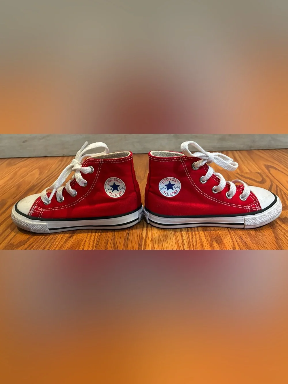 Converse Chuck Taylor All-Star High-Top Sneakers Red Toddler US 7 Infant Canvas
